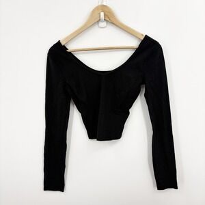Lululemon Align Long Sleeve Top Women 6 Black Nulu Crop Yoga Stretch Soft Gym